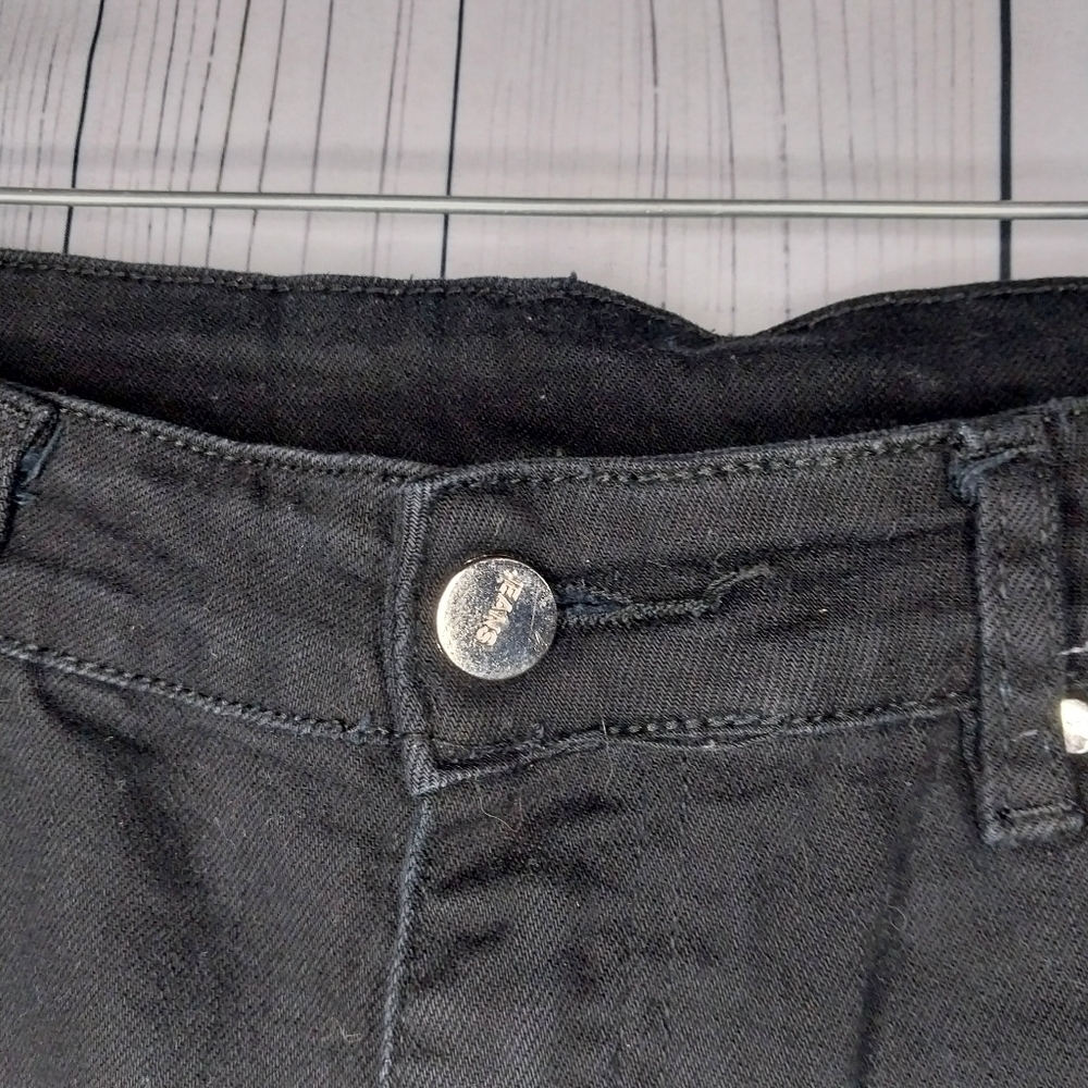 Graphic Paris Y2K Black Skinny Streetwear Grunge Edgy Punk Jeans - Picture 6 of 10